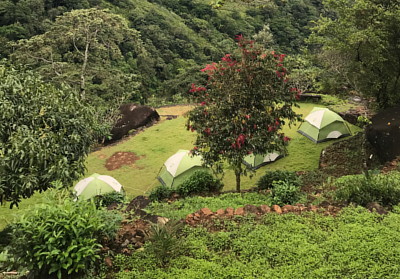 camping ground and tents in Knuckles mountains big picture